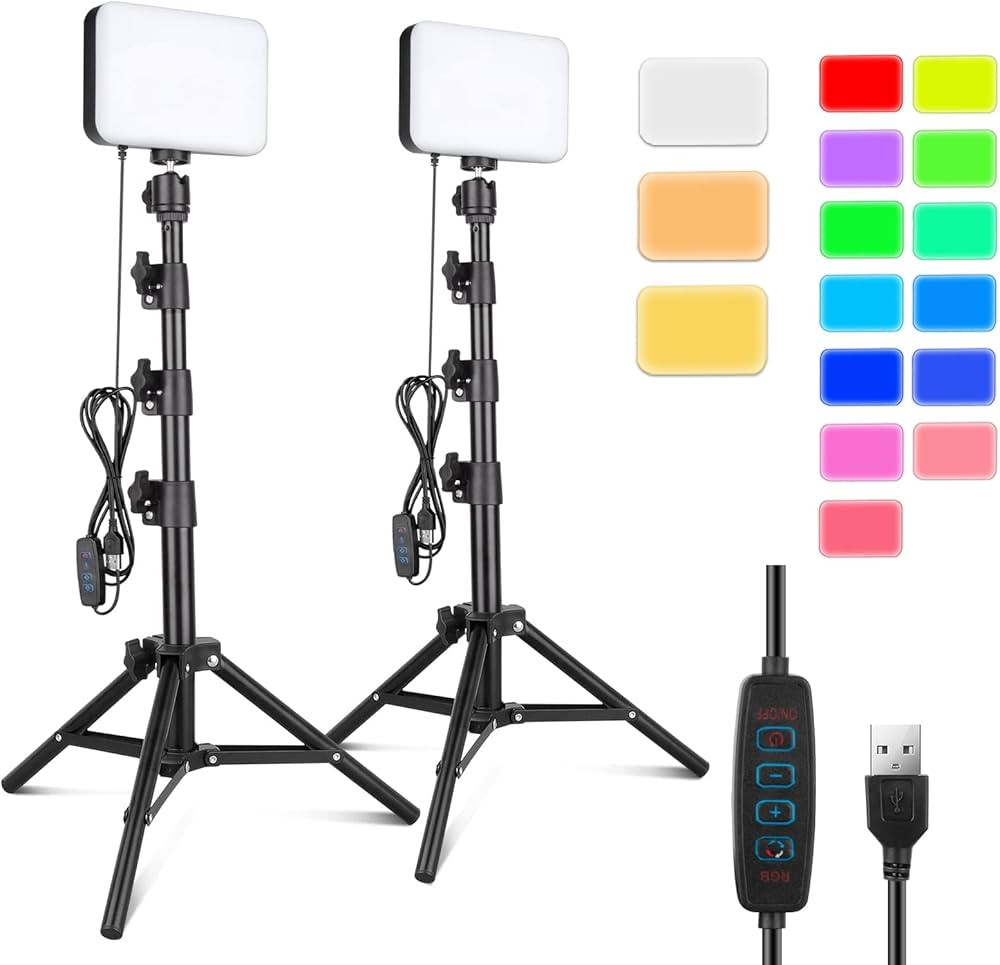 Torjim RGB Photography Video Lighting,Studio Lights with Adjustable Tripod Stand - 16 Color Light... | Amazon (US)