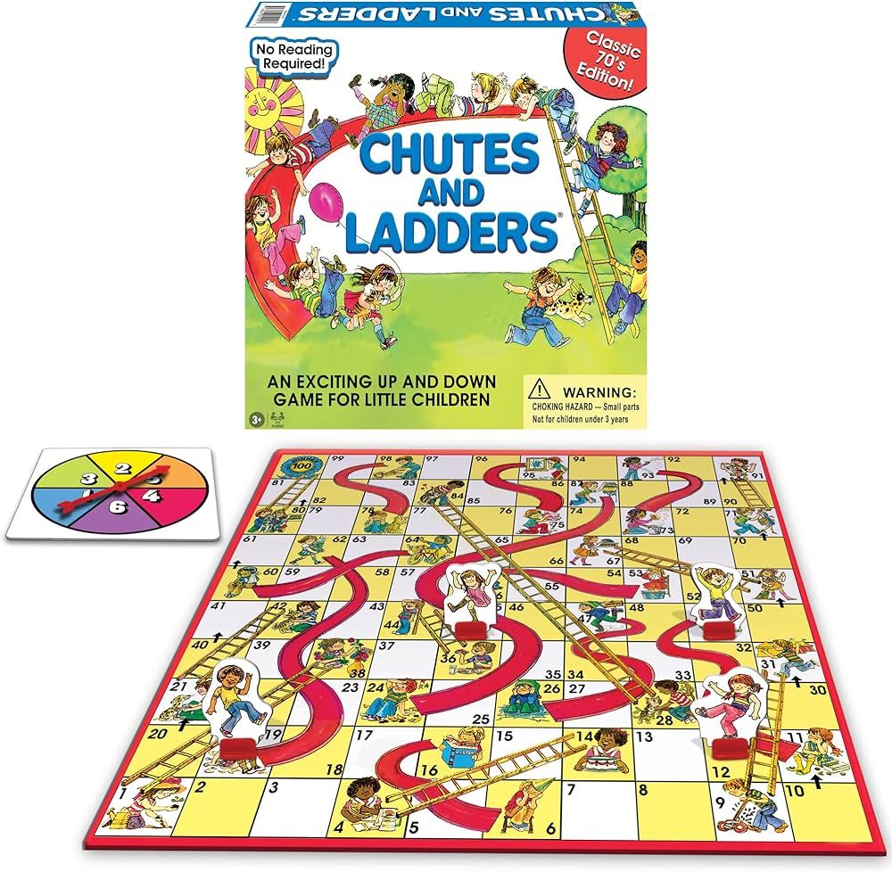 Chutes and Ladders 4 Players Board Game | Amazon (US)