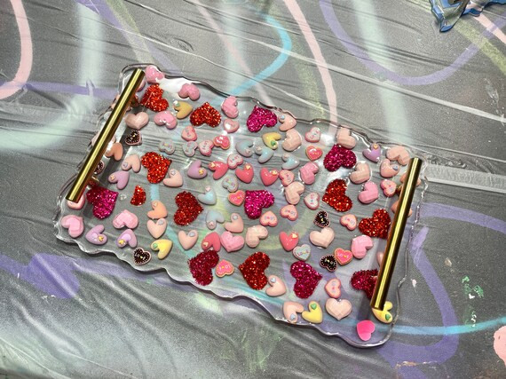 13 X 8 Epoxy Resin Valentines Decorative Serving Tray by Hank | Etsy | Etsy (US)