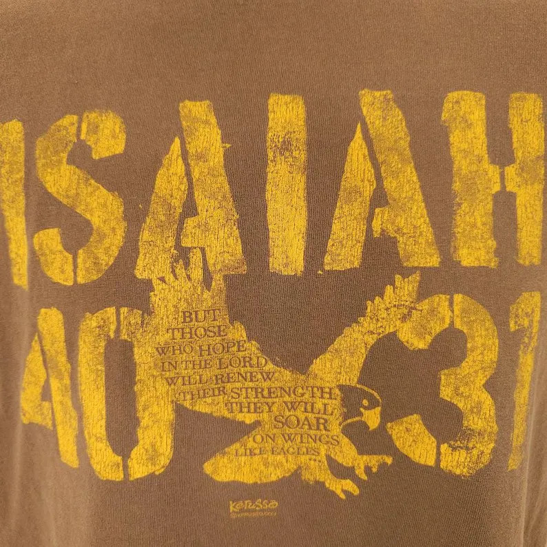 Vintage Christian T Shirt Mens Size Medium Brown Y2K Isaiah 40:31 Bible Verse | Etsy (US)