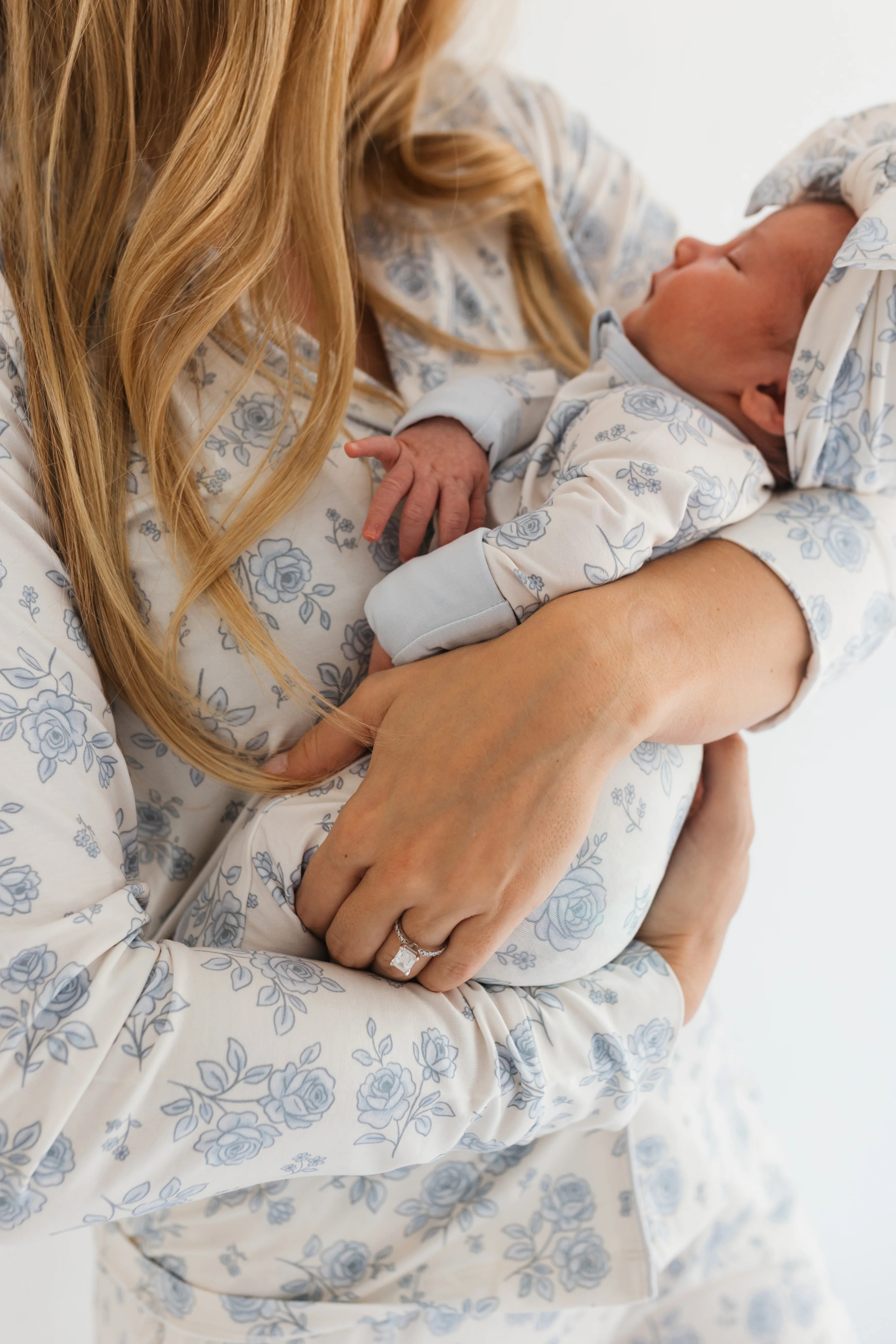 Blue Rose Garden Zipper Romper | In My Jammers