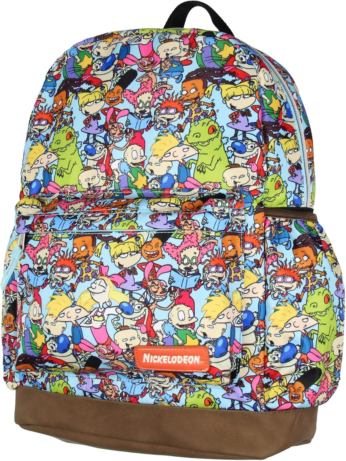 INTIMO Nickelodeon '90s Cartoon Rugrats Ren and Stimpy School Travel Backpack With Faux Leather B... | Amazon (US)