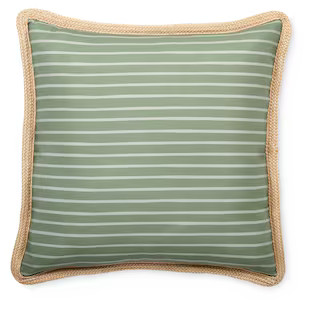 CANVAS Green Striped Cushion Cover, Water/Stain/Fade-Resistant, Green, Cover Only No Insert, 18 x... | Canadian Tire