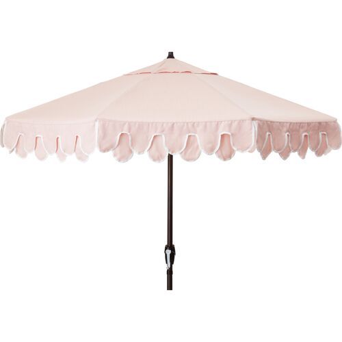 Phoebe Double Scallop Patio Umbrella, Blush Pink | One Kings Lane