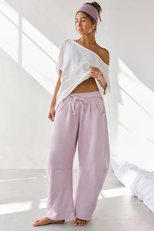 Out From Under Essential Barrel Leg Sweatpant in Lilac, Women's at Urban Outfitters | Urban Outfitters (US and RoW)