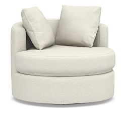 Balboa Upholstered Swivel Armchair | Pottery Barn (US)