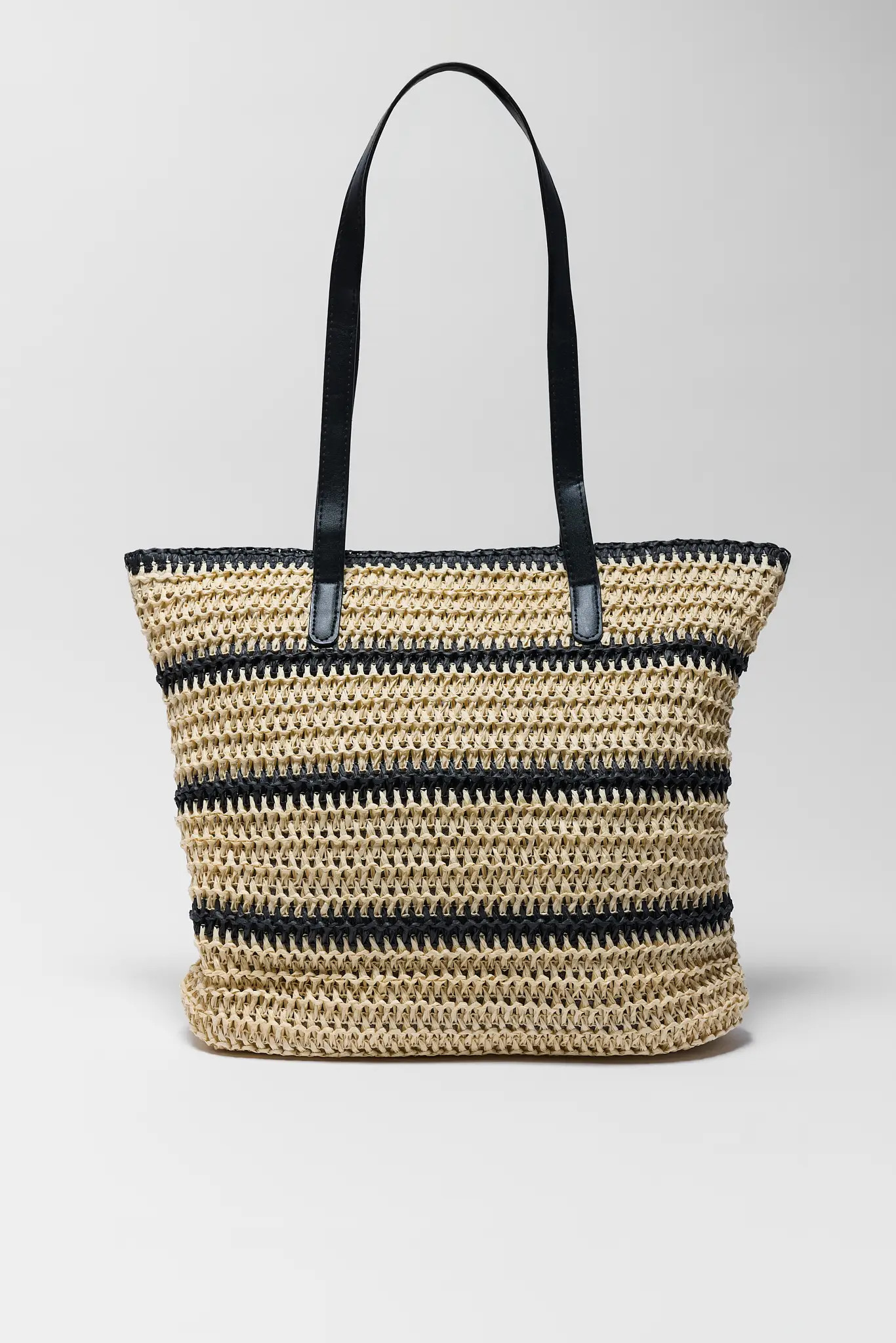 Tan Striped Woven Tote | Avara