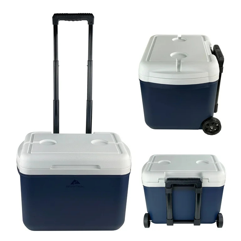Ozark Trail 30 qt 42-Can Hard-Sided Wheeled Cooler, Blue | Walmart (US)
