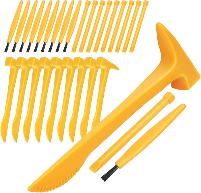 10 Set Excavation Tool Kit: Dino Fossils Dig Kit for Kids, Bulk Archaeology Dig Tools with Mini Hammer Chisel and Brush for Fossil Gem Digging, Science Toy | Amazon (US)