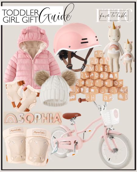 Toddler girl gift guide. Follow @farmtotablecreations on Instagram for more inspiration. Olakids Kids Bike, 12 14 16 18 Inch Toddlers Bike with Removable Training Wheels Basket, Safety Bell, Adjustable Seat Handlebar, Children's Bicycle for Girls Boys Age 3-8 Years Old. Retrospec Remi Kids' Bike Helmet for Youth Boys & Girls- Bicycle Helmet with Built-In Visor and Adjustable Reflective Straps for Skateboarding, Scooters, Rollerblading. MomnLittle Kids Protective Gear Set Bicycle Skateboard Scooter Roller Skating Inline Skating Bike Cycling Girl Boy Knee Pads Elbow Pads Wrist Pads. CECORC Toddler Winter Coats Lightweight Puffer Jacket for Baby Infant kids, 6-12 Month,12-18 Month, 2t,3t,4t. AXEARTE Alphabet Letters Stacking Blocks, 26 Wooden ABC Building Blocks for Toddlers, Number, Animals Icons on Every Side, Preschool Learning Educational Toys Montessori Sensory Toys for Kids. Personalized Name Puzzle Montessori Toys Nursery Decor Customized Puzzle Educational Toy Christmas Gift For a 1 Year Old Gifts Kids Name Sign for Nursery Easter Present for Baby. cuddle + kind Zara The Unicorn Doll - Lovingly Handcrafted Dolls for Nursery Decor, Fair Trade Heirloom Quality Stuffed Animals for Girls & Boys, 1 Doll = 10 Meals. Amazon Christmas Gifts. Toddler Girl. Christmas. Amazon Finds. 

#LTKkids #LTKGiftGuide #LTKfindsunder50