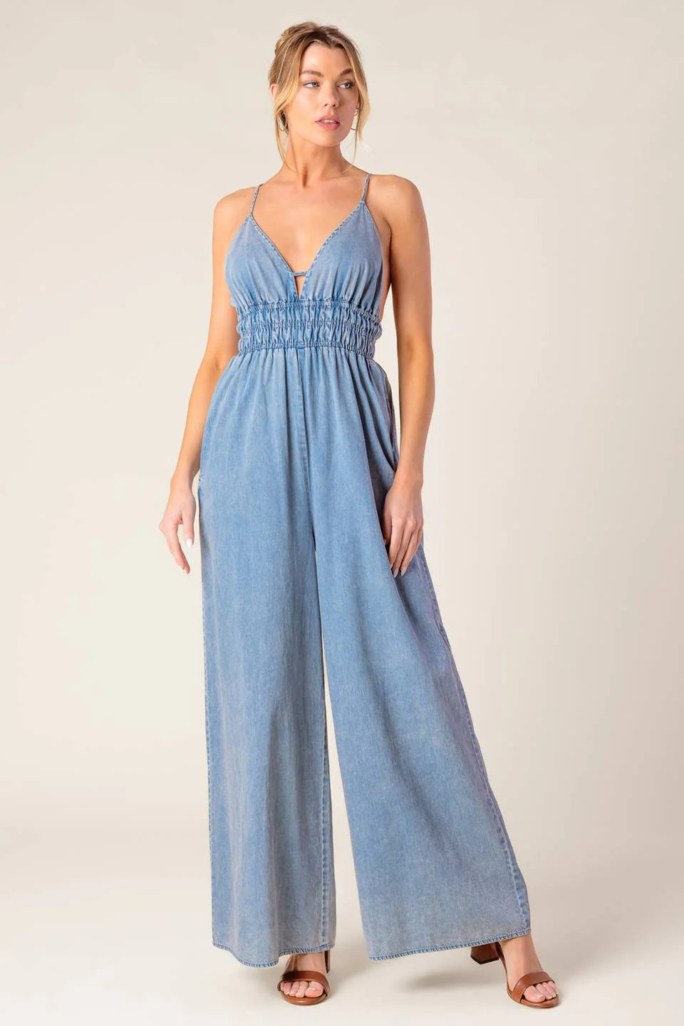 Can't Convince Me Acid Blue Denim Jumpsuit ACID BLUE / M | Casual Chic Boutique