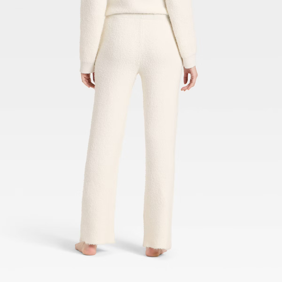 Women's Mid-Rise Cozy Knit Ankle Pull-On Pants - Universal Thread™ Cream | Target