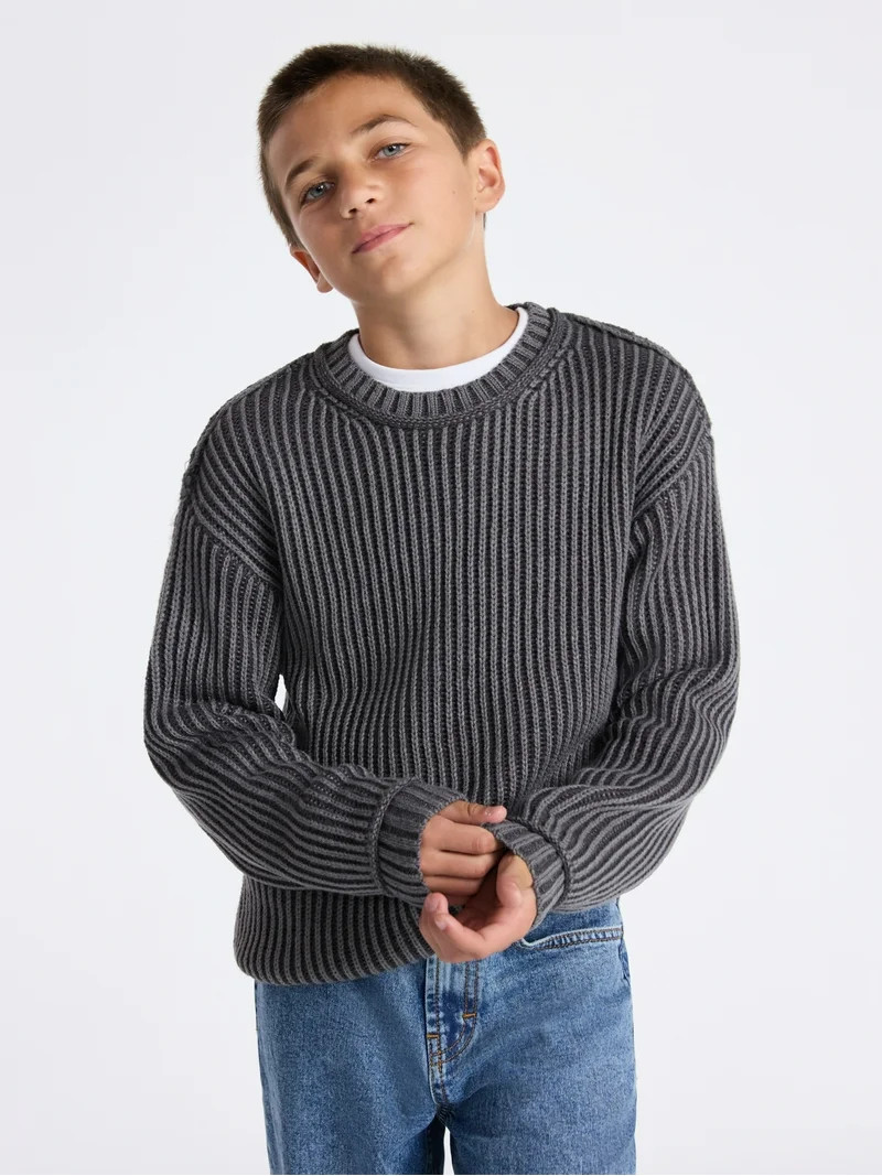 Weekend Academy Boys Crewneck Knit Sweater, Sizes 4-18 | Walmart (US)