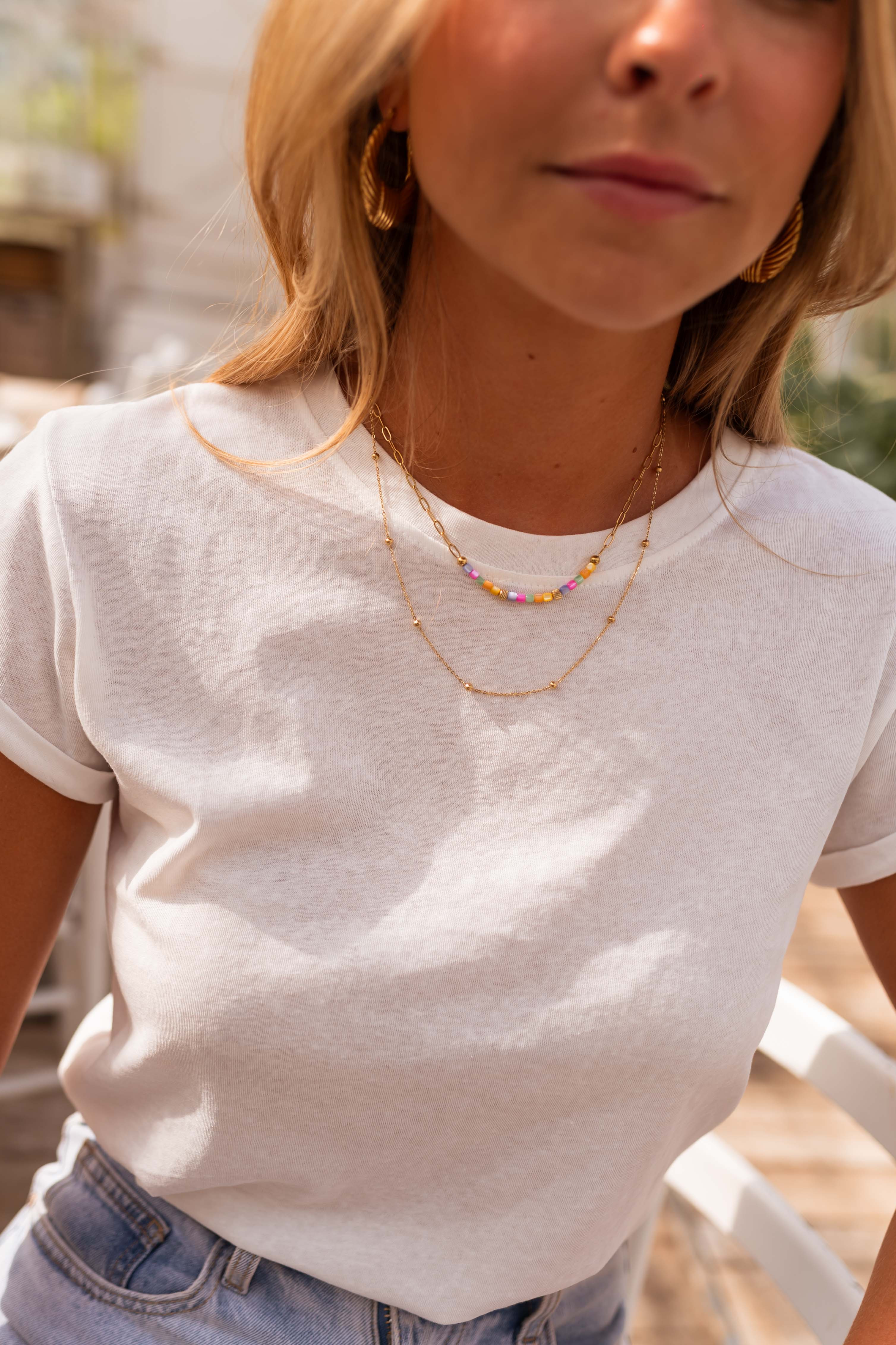 Golden and Multi-Color Wyatt Necklace | Easy Clothes