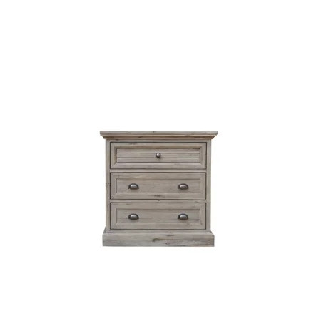 30 Solstice Gray 3 Drawer Nightstand Cabinet with Antique Black Solid Steel Cup Handles | Walmart (US)