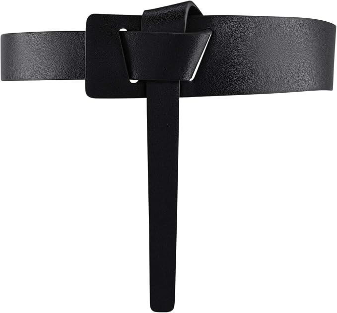 CHIC DIARY Women Fashion Knot Belt for Dress Jeans Cowhide PU Leather Tie Waist Belt No Buckle Ci... | Amazon (US)