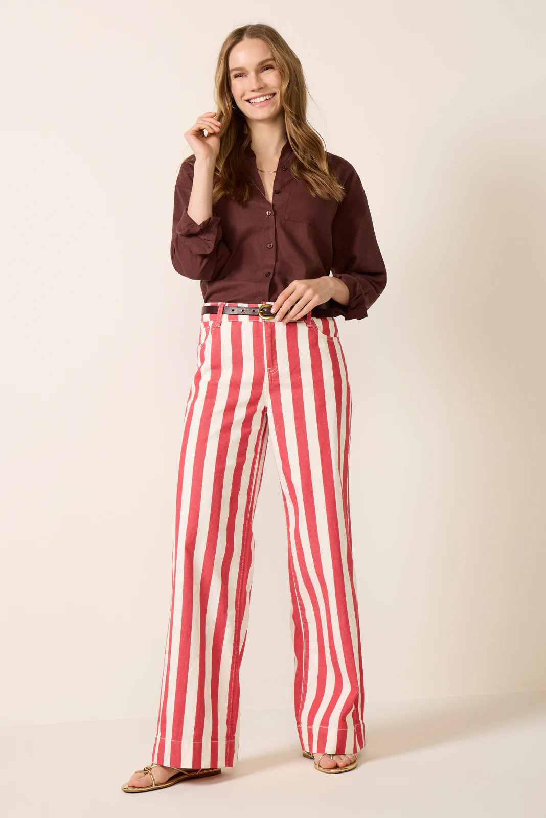 Maker Wide Leg Stripe Pant | Evereve
