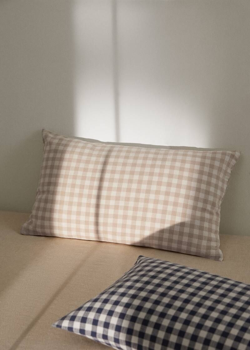 Check fabric cushion case 30x50cm -  Home | Mango Home United Kingdom | MANGO (UK)