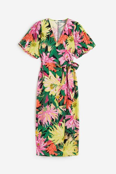 Puff-sleeved wrap dress | H&M (UK, MY, IN, SG, PH, TW, HK)