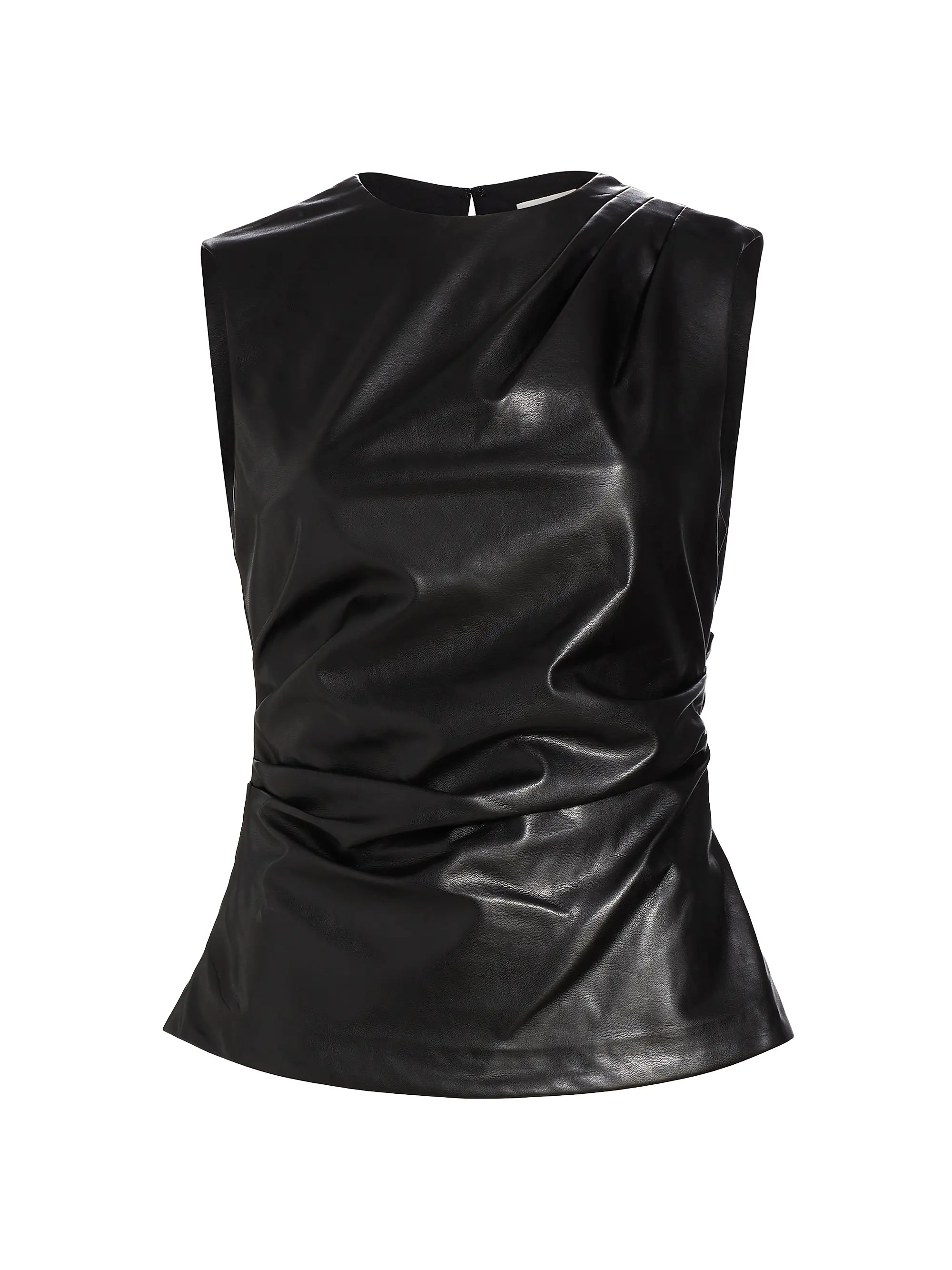 Wynter Draped Faux-Leather Top | Saks Fifth Avenue