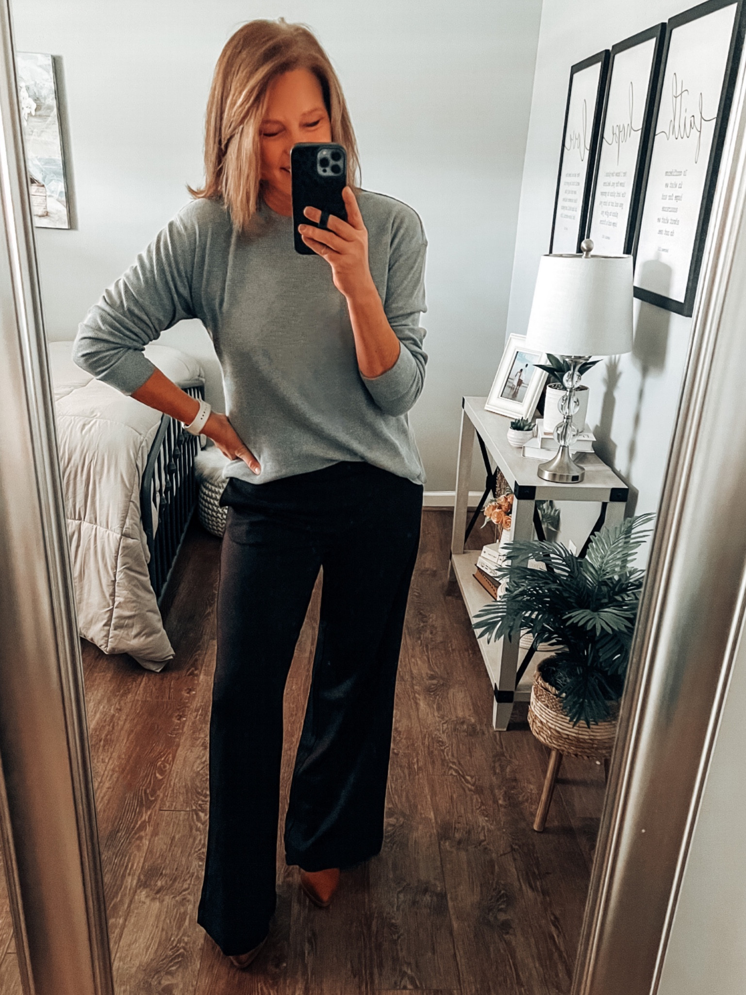 New Finds @walmartfashion #walmartpartner Loving these wide leg knit pants by Lee. Pull on style, fits tts, very flattering fit! Styled with waffle knit top under $10. Fits tts, more colors available 

#walmartfashion @walmartfashion #walmart @walmart fall outfit, business casual, workwear, black pants, wide leg pants, Walmart finds, fashion over 40

#LTKworkwear #LTKsalealert #LTKfindsunder50