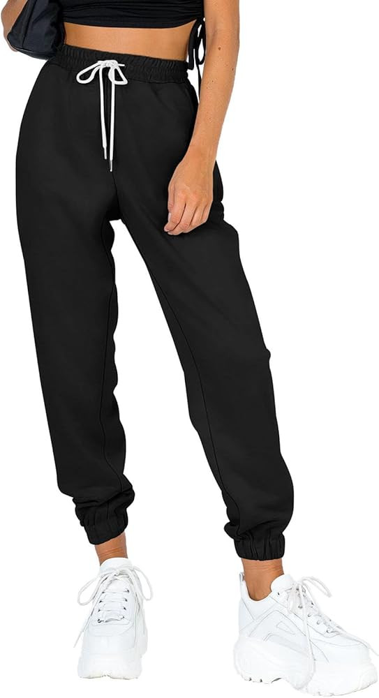AUTOMET Women's Cinch Bottom Sweatpants Athletic Joggers Lounge Pants with Pockets | Amazon (US)