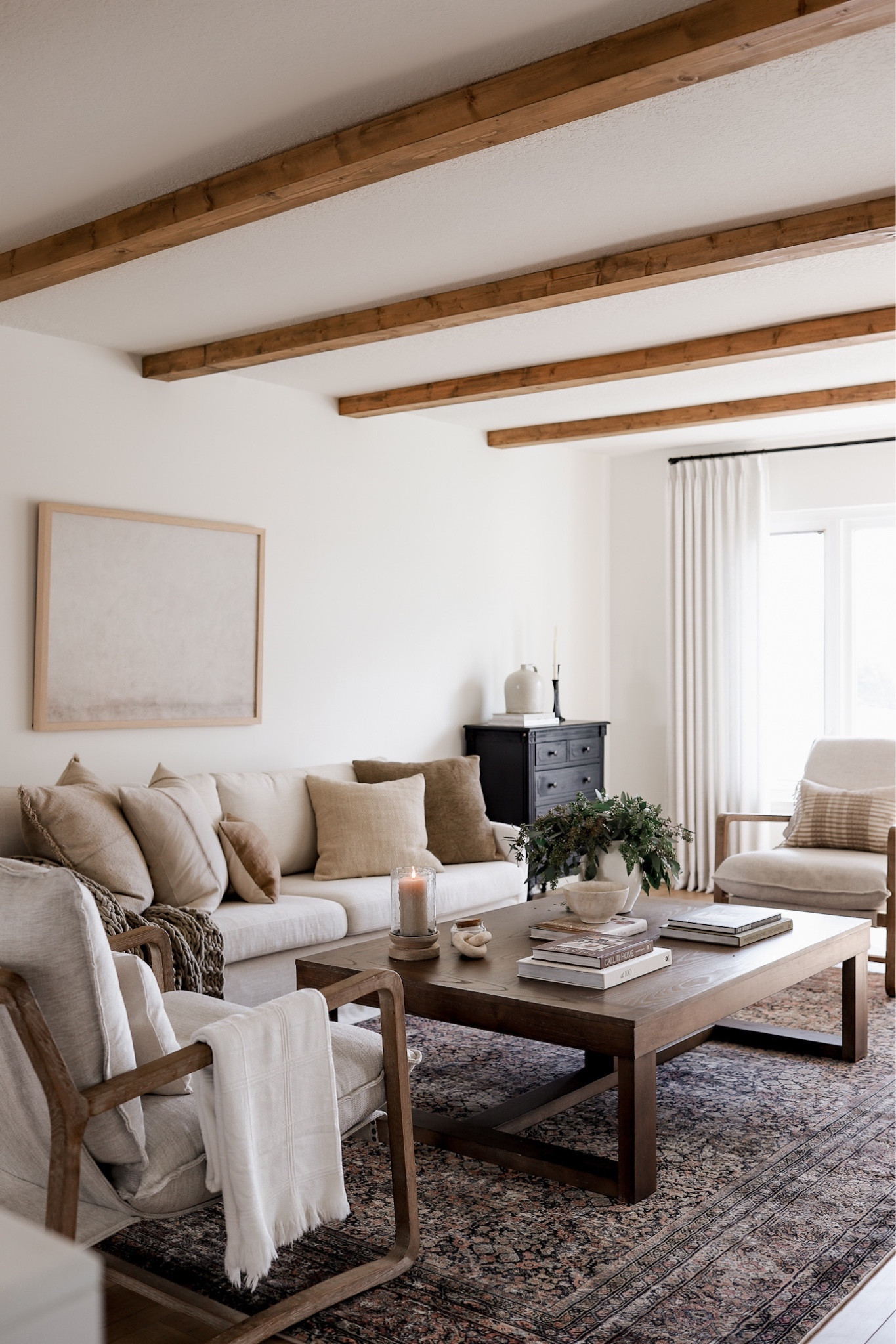 Shop our neutral living room furniture and decor! The chest of drawers is no longer sold so I linked similar 🤍 Art is 40x30” mounted canvas! 

#LTKSeasonal #LTKhome