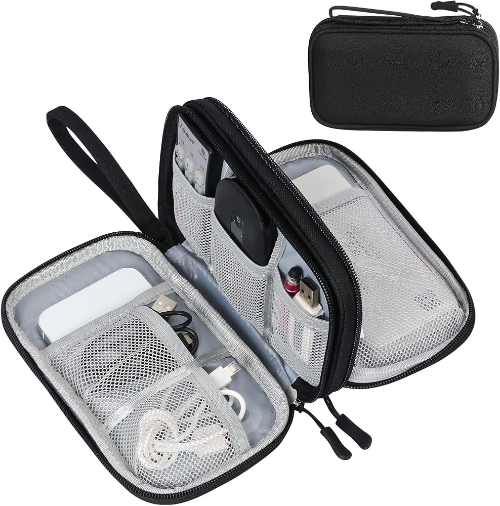 FYY Electronic Organizer, Travel Tech Pouch Bag, Cable Organizer Black | Amazon (US)