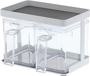 Amazon.com: YAMAZAKI Home Pantry Canisters with Rack-Kitchen Container Organizer | Steel + Plasti... | Amazon (US)