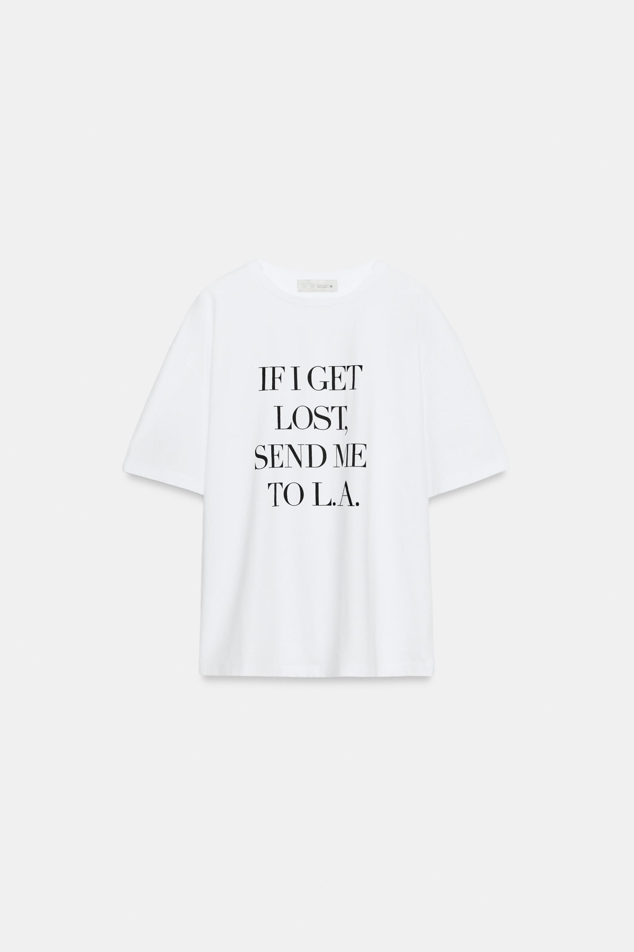 SHORT SLEEVE SLOGAN T-SHIRT | Zara UK