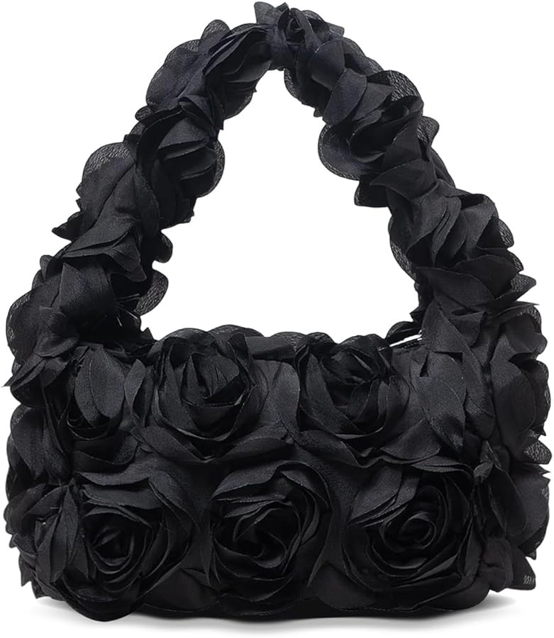 Small Floral Top-Handle Handbags for Women, Mini 3D Flower Evening Bag Elegant Wedding Clutch for... | Amazon (US)