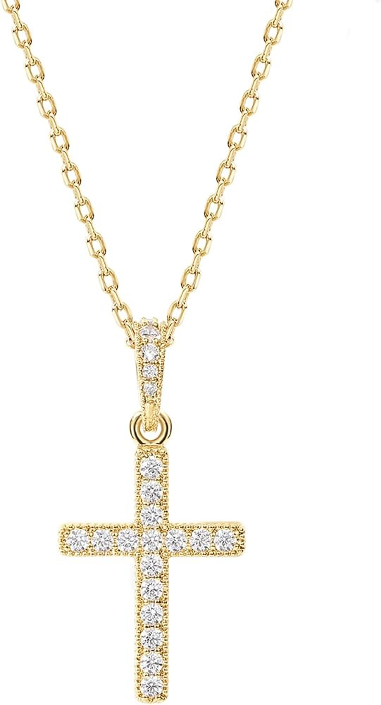PAVOI 14K Gold Plated Cubic Zirconia Cross Necklace for Women | Elegant Layered Cross Pendant | G... | Amazon (US)
