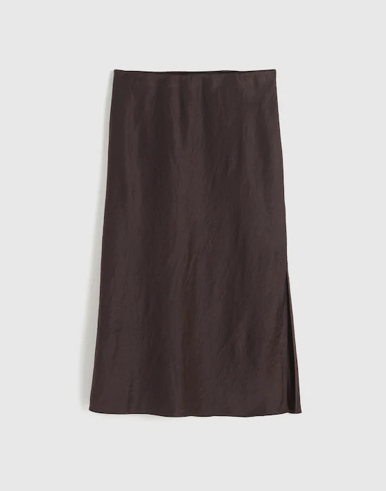 Satin Midi Slip Skirt | Madewell | Madewell