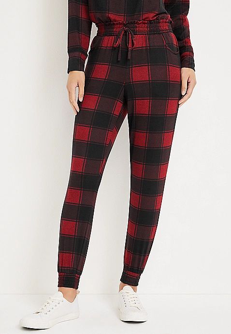 Lakeside Buffalo Plaid Smocked Jogger | Maurices