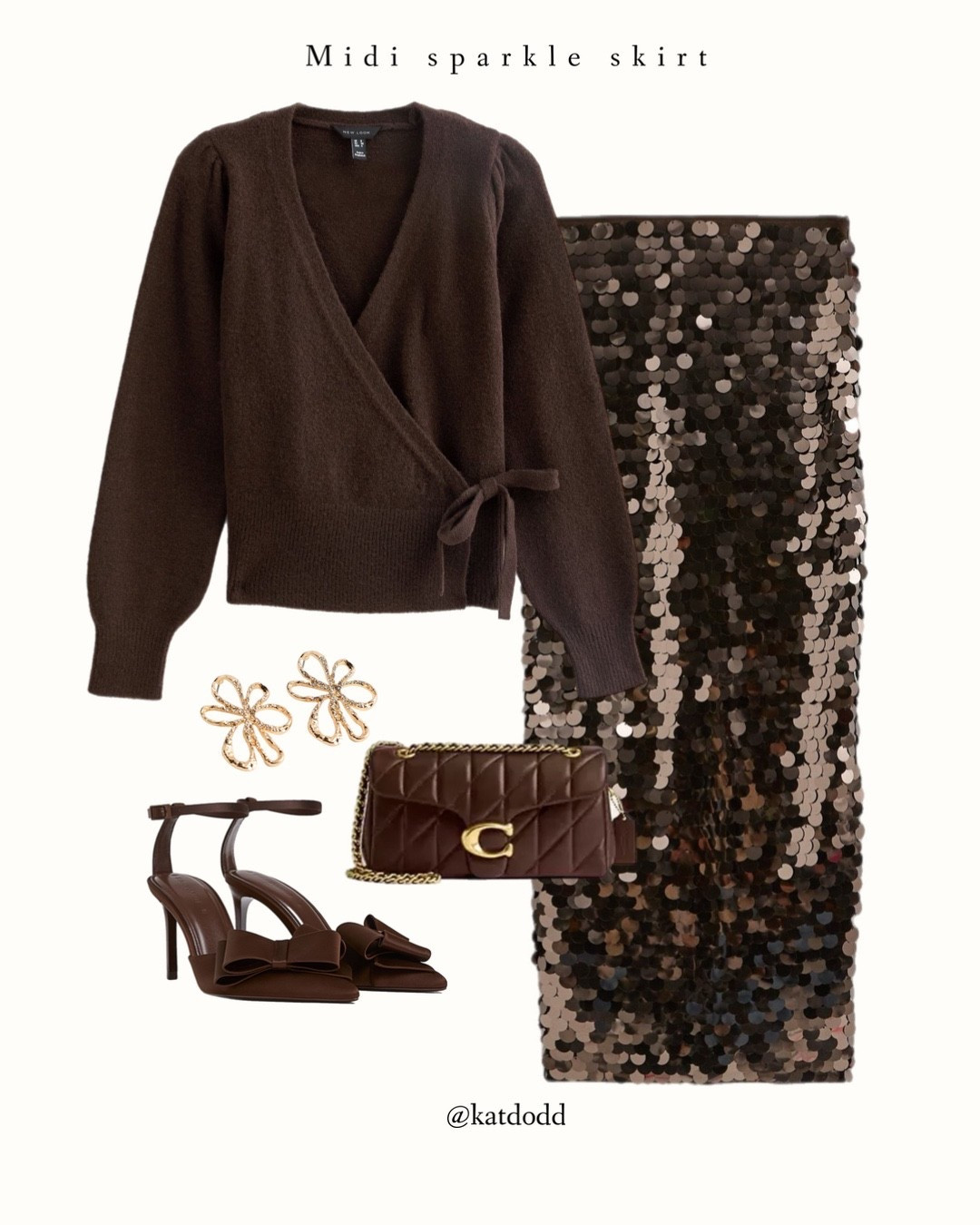 NEW LOOK 25% OFF! Use code GEP-H9EW-9ECX-1986 for 25% off and free delivery🥰!!! Until 8th Nov

New look are you kidding!!!! How gorgeous is this party outfit 🤍 they have all different colours skirts too! Perfect for Christmas time 🥰


New look midi chocolate brown sequin skirt wrap tie brown jumper cardigan bow stiletto heels coach tabby bag gold statement earrings New Year’s Eve Christmas party Christmas Day 

#LTKstyletip #LTKpartywear #LTKuk