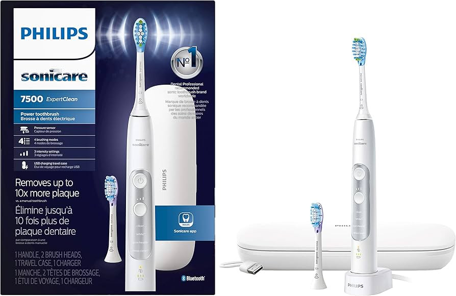Philips Sonicare ExpertClean 7500 White, Rechargeable Electric Power Toothbrush, HX9690/06 | Amazon (US)