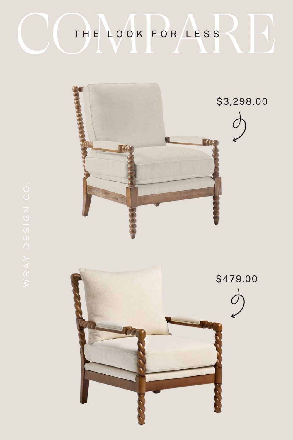 Your weekly look for less is here! Featuring an upholstered accent chair with a braided wood frame. Will you splurge, or are you buying the dupe? Let us know!

#LTKStyleTip #LTKHome
