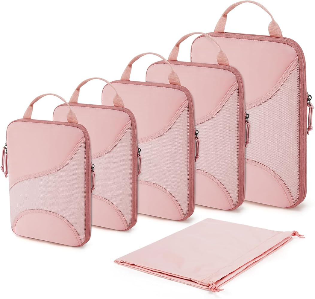 BAGSMART Compression Packing Cubes for Travel, 6 Set Travel Packing Cubes for Suitcases, Compress... | Amazon (US)