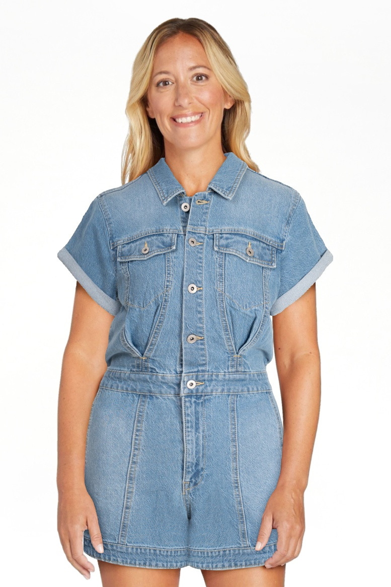 Jessica Simpson Women's Denim Romper, Sizes XS-XL | Walmart (US)