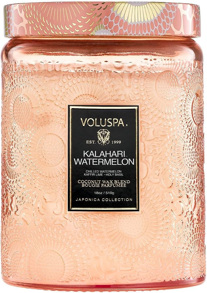 Voluspa Kalahari Watermelon, Large Candle Jar, 18 oz, 100 Hour Burn Time, Coconut Wax for Clean B... | Amazon (US)