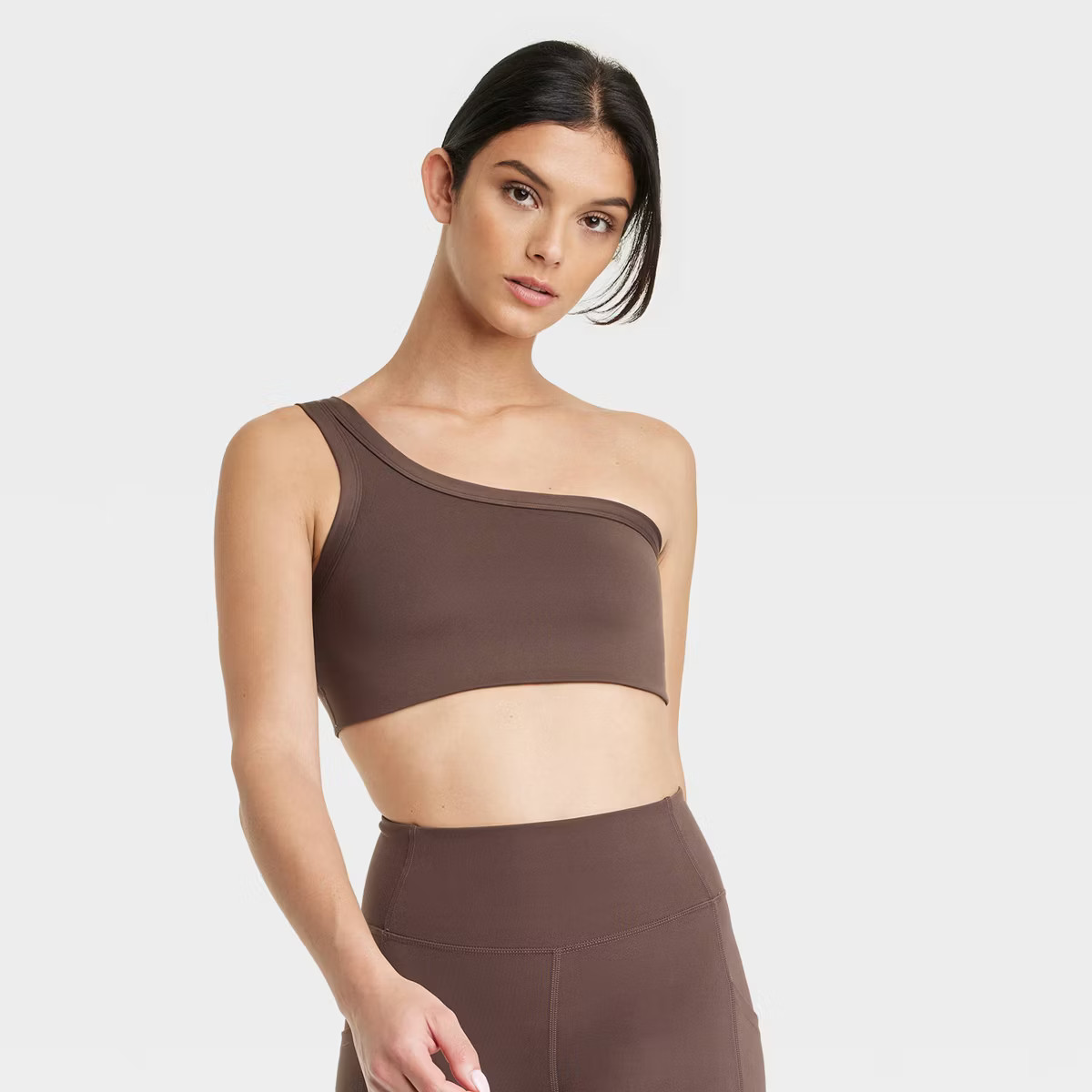 Women's Light Support Brushed Sculpt Asymmetrical Sports Bra - All in Motion™ | Target