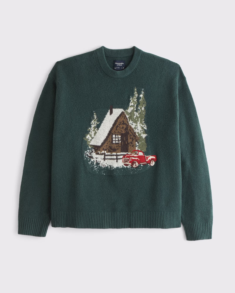 New!BestsellerOversized Holiday Graphic Crew Sweater | Abercrombie & Fitch (US)
