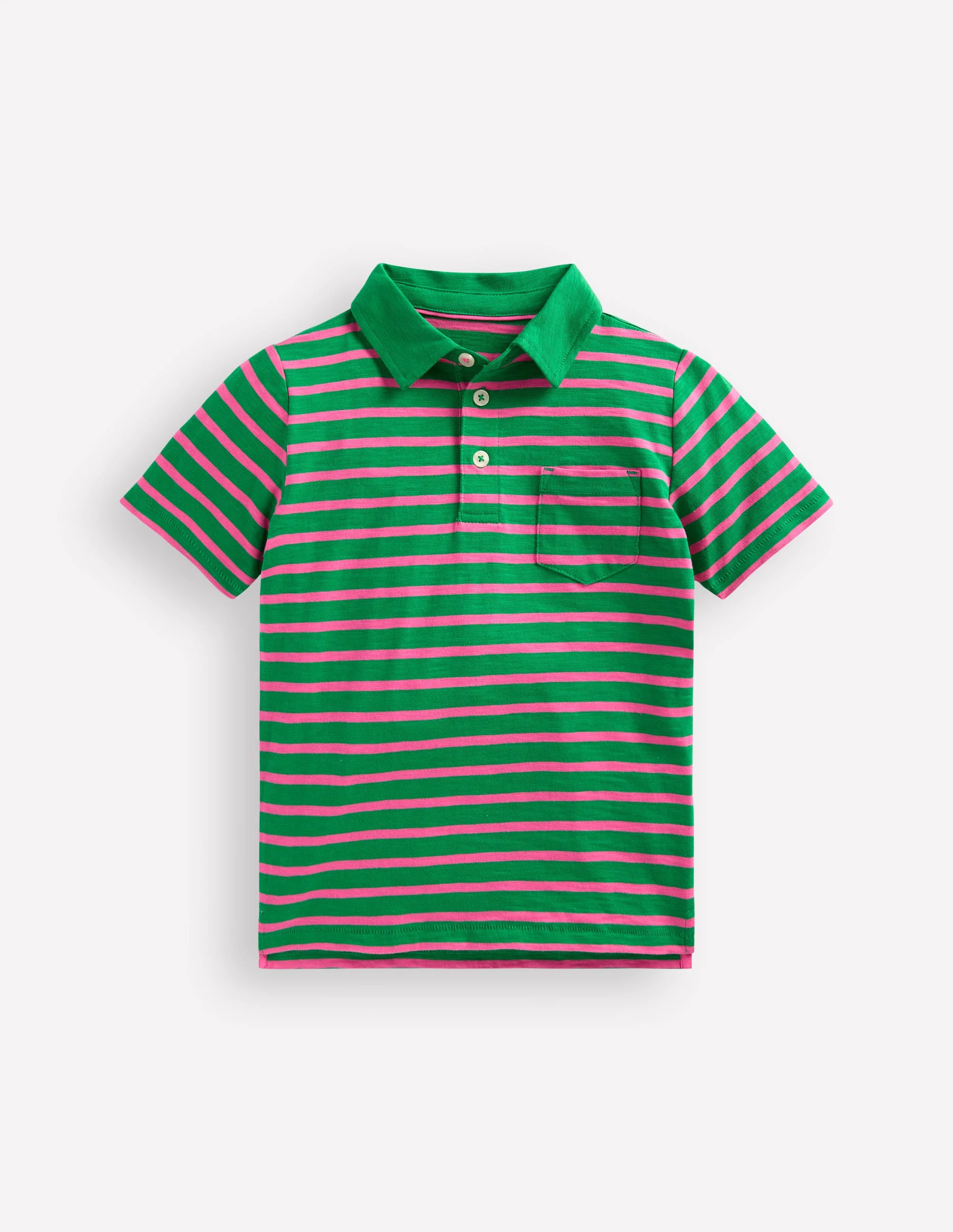 Slub Polo Shirt-Rich Emerald /Sorbet Pink | Boden (US)