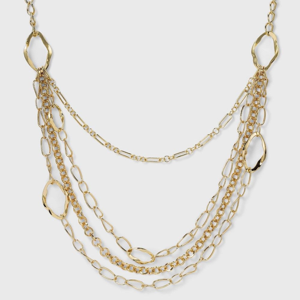 5 Row Chain Necklace - A New Day Gold | Target