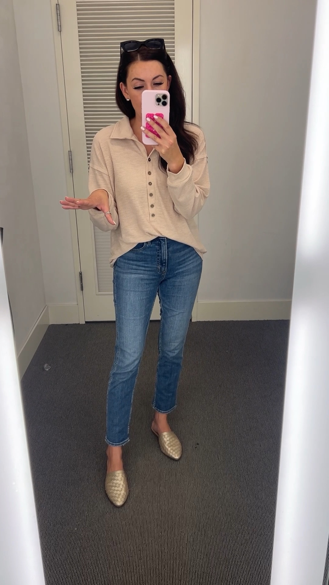 ON SALE FOR $27!!! Use code MORE at checkout‼️This video is two years old, and these are still some of my most reached for jeans! They are so incredibly flattering and the straight leg style will always be in style! A great option if you love a slimmer jean, but don’t necessarily want to do a skinny jean!
• these hold in the Mom pooch area if you battle with that! And come and length options, I am in a 27 regular. 

#LTKSaleAlert #LTKFindsUnder50 #LTKSeasonal