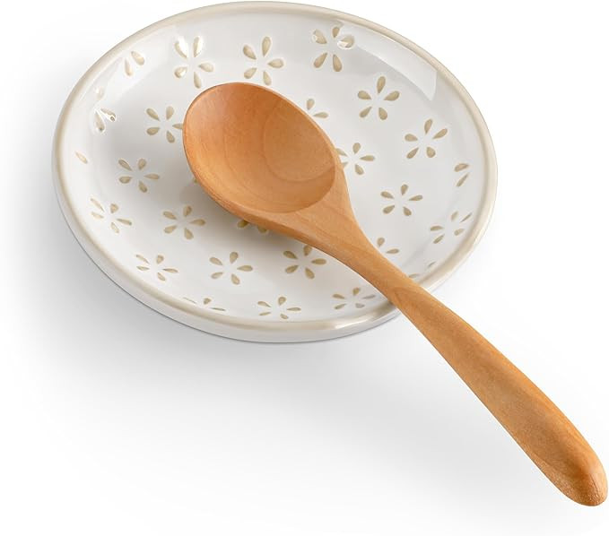 MALACASA Ceramic Spoon Rest for Stove Top, 4.8 inch Cooking Spoon Holder for Kitchen Counter,Uten... | Amazon (US)