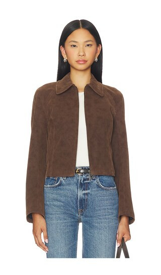 Free People x We The Free River Faux Suede Jacket In Double Espresso in Brown. - size L | Revolve Clothing (Global)