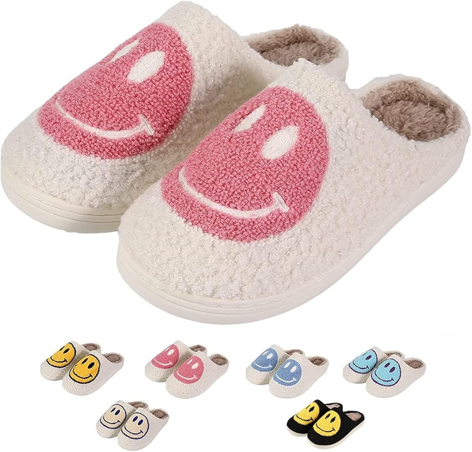 Retro Fuzzy Face Slippers for Women men， Womens Girls Cute Yellow the Lable Face House Slippers... | Amazon (US)