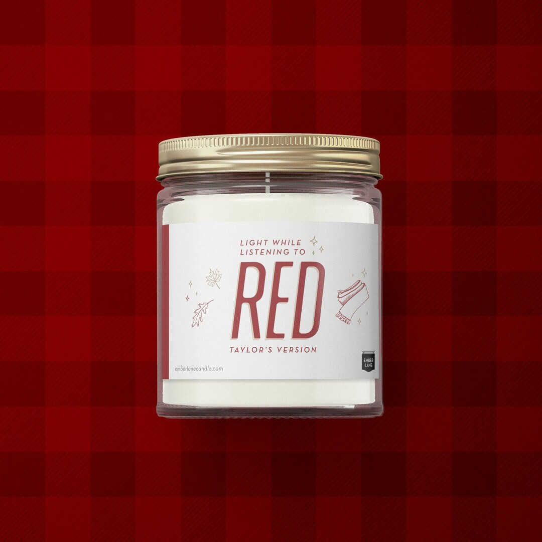 RED Taylor's Version Candle (Choose Your Scent!) - All Too Well Vibes Whimsical Vegan Natural Soy... | Etsy (US)