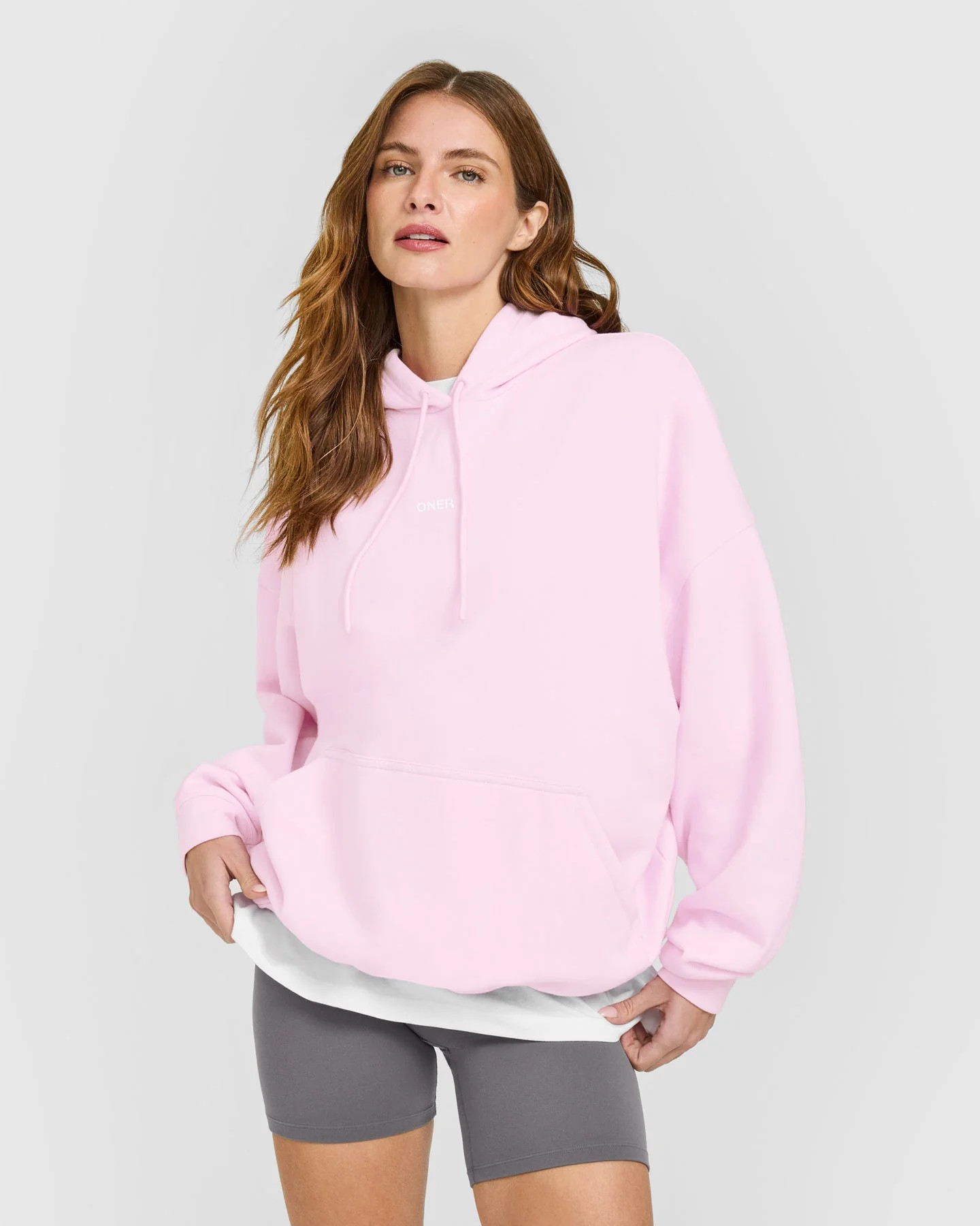 Mid Weight Relaxed Hoodie | Chalk Pink | Oner Active (UK / US)